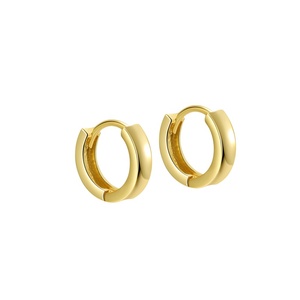 Fine 925 <strong>Silver</strong> Jewelry Manufacture 18K Gold Vermeil <strong>Huggies</strong> 925 Sterling <strong>Silver</strong> Plated Bold Hoop Earrings Women - Product Image 2