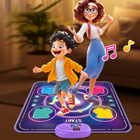 Tapis de danse musical pour enfants, tapis de danse électronique lumineux avec musique, tapis musical bleu, jouet