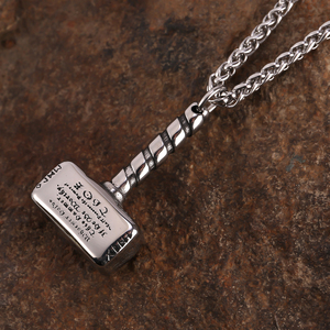 Collar Vikingo con Colgante <span class=keywords><strong>de</strong></span> Martillo <span class=keywords><strong>de</strong></span> <span class=keywords><strong>Thor</strong></span>, Joyería Punk <span class=keywords><strong>de</strong></span> Acero Inoxidable 316L, Longitud <span class=keywords><strong>de</strong></span> Cadena Personalizada para Hombre - Product Image 2