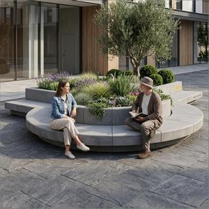 Bordure de jardin incurvée <span class=keywords><strong>en</strong></span> pierre de basalte noir de Zhanjiang pour jardinières, pots de fleurs et bancs d'extérieur - Product Image 1
