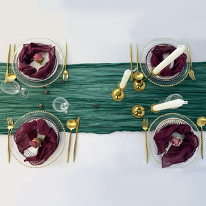 Serviettes en lin 100% faites à la main bordure brodée linge de table réutilisable durable pour les mariages salle à manger jetable bas prix de gros - Product Image 3