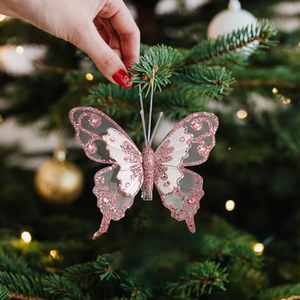 Vente en gros directe d'usine, 6 couleurs, plume de papillon à sublimation avec clip, 12 cm, décoration pour la maison, nouvel an, Saint-Valentin, Pâques - Product Image 3