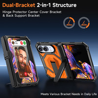 Étui de protection magnétique pliable 3-en-1 de qualité supérieure avec double support dissimulé et couverture intégrale de la charnière antichoc pour iPhone Duo Fold