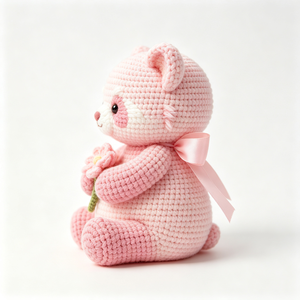 Giocattolo di Peluche <span class=keywords><strong>Panda</strong></span> Rosso Lavorato a Maglia all'Ingrosso, Offerta di Fabbrica, Bambola di Peluche <span class=keywords><strong>Panda</strong></span> Rosso Delicata Lavorata a Maglia - Product Image 5