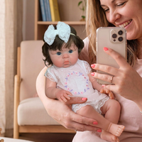 18 Zoll Schwere Neugeborenen-Puppen |   Reborn-Babypuppe Mädchen Ganzkörper Platin-Silikon Nicht-Vinyl Weiches Spielzeug CE-Zertifiziert Geschenk Ab 3 Jahren