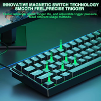Clavier de jeu magnétique AULA WIN60 HE, disposition 60 %, déclenchement rapide, taux de polling 8000 Hz, précision 0,02 mm, rétroéclairage RVB, compact, Esports