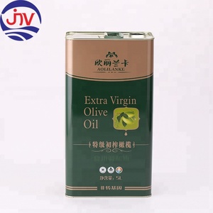 Impression personnalisée, boîte en étain rectangulaire de 5 L, qualité alimentaire, huile d'olive extra vierge, emballage - Product Image 1