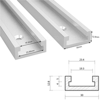Vente en gros de 50 pièces de rail en T en alliage d'aluminium de type 30, rail de coupe à onglets, gabarit de fixation, table de scie, longueur du goulotte 100 - 1220 mm pour table de toupie