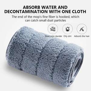 Kit de Serpillière Plate en <span class=keywords><strong>Microfibre</strong></span> avec Patins Réutilisables, Manche en Aluminium, Pulvérisateur Magique, <span class=keywords><strong>Balai</strong></span> Brosse pour Nettoyage Sol Maison Cuisine - Product Image 5