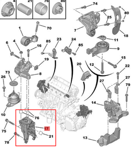 Auto Parts 2,3 Soporte de motor de aluminio OE 1846C7 9685853080 para Peugeot 508 <span class=keywords><strong>Citroen</strong></span> <span class=keywords><strong>C5</strong></span> - Product Image 2
