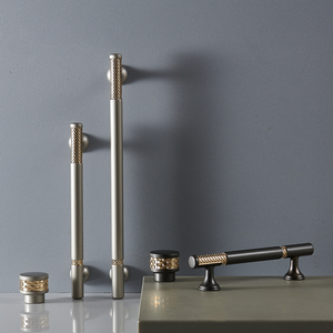 Tiradores y pomos de zinc moleteados simétricos para cajones, gabinetes de cocina, puertas, armarios de entrada y vestidores - Product Image 5