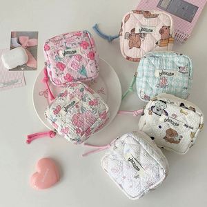 Small Cotton Quilted Small Floral Zipper Lipstick Holder Bag Quilted Mini Cotton Makeup Pouch for <b>Purse</b> - Product Image 6