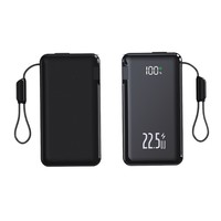 Power Bank Layar Digital Elektroplating Pengisian Daya Super Cepat 22.5W Kapasitas Besar 30000mAh dengan Kabel Plug Terintegrasi