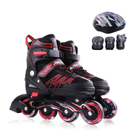 PAPAISON Patins à roulettes en ligne réglables pour l'extérieur avec roues en PU lumineuses, chaussures respirantes durables et châssis en aluminium