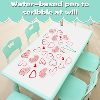 Muebles Escolares para Guardería Infantil, Juego de Mesa y Silla de Estudio Ergonómicos para Niños con Altura Ajustable y Tablero Pintable