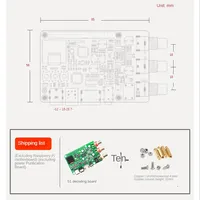 Carte de décodeur audio Raspberry Pi ES9038Q2m DAC HIFI coaxiale fibre I2S analogique 3B+4B 768K 32 bits DSD512