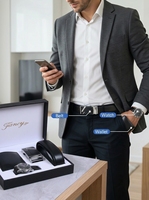 Set Hadiah Pria Mewah Kustom Dompet Kulit Jam Tangan Tahan Air Kotak Magnetik Nirkabel Ideal untuk Hari Valentine Hari Ayah