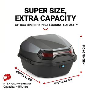 Boîte de <span class=keywords><strong>moto</strong></span> 35L, capacité pour casque, coffre arrière universel en ABS PP, vert, étanche avec double joint d'étanchéité - Product Image 2