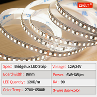 Yeni Gelenler 2700 - 6000 K Üç Renkli Kısılabilir IP20 LED Işık 12V 24V Düşük Voltajlı Ev Dolabı Gardırop Dekor LED Işık Şeritleri