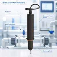 Sensor de Cloro Residual en Línea con Sonda de Doble Electrodo de Platino para Monitoreo del Tratamiento de Agua Potable y de Piscinas