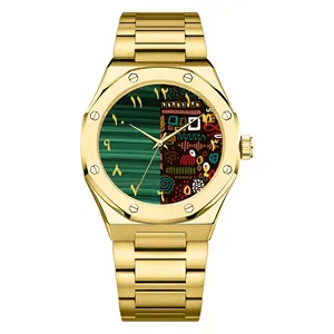 贝塞隆手表文化元素图案OEM ODM不锈钢石英表商务休闲阿拉伯手表Reloj