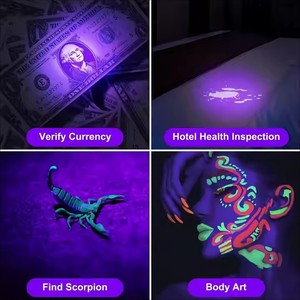 Portable Black Light <strong>UV</strong> <strong>Flashlight</strong> with 9 LED 395nm Ultraviolet Detector Small Emergency Use Pet Urine Stain Detector - Product Image 3