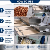 Machine à peler les cacahuètes haute capacité 250 kg/h avec un taux de pelage de 96 %, machine à enlever la peau des cacahuètes grillées