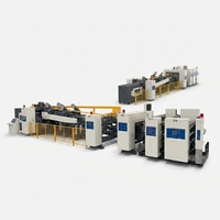 Machine d'impression, de découpe rotative, de pliage, de collage et de cerclage entièrement automatique FFG 4 couleurs avec plieuse-colleuse intégrée