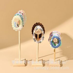 Wooden Bracelet Display Rack Jewelry Storage Stand <b>Desktop</b> Organizer For Bracelets Rings Necklaces Multi Layer Wood Color - Product Image 3