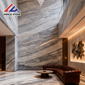 Losas <span class=keywords><strong>de</strong></span> Mármol Natural Pulido Wenlei en Azul Grisáceo con Vetas Blancas y Doradas, Piedra <span class=keywords><strong>de</strong></span> Lujo para Paredes <span class=keywords><strong>de</strong></span> Hoteles y Recepciones <span class=keywords><strong>de</strong></span> Empresas - Product Image 6