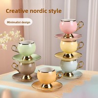 Ensemble tasse et soucoupe à café en céramique de grande valeur esthétique, style nordique minimaliste, luxe léger, 100 ml, Phnom Penh, pour le thé de l'après-midi, cadeau pour la maison