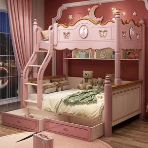 Letto a Castello in Legno per Bambini e Ragazze, Set Camera da Letto Moderno Lucido, Divano Letto Stabile - Product Image 5