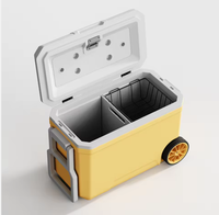 Glacière rigide portable isotherme avec roues, étanche, en PE, pour usage extérieur, grande capacité 35L