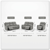 Ensemble de canapés inclinables manuels 3+2+1, sièges de cinéma maison en tissu avec porte-gobelets, canapé inclinable de luxe pour salon