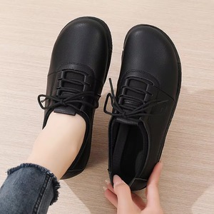 Chaussures de course compensées à lacets pour femmes grandes tailles, style mocassins antidérapants à semelle épaisse, pour l'automne - Product Image 2