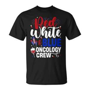 Camiseta de enfermera del 4 de julio de Red White Blue Oncology Crew - Product Image 1