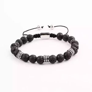 Neues Design Herren Armband Naturstein Edelstahl Blattfeder Charms Makramee Freundschaft armband Herren JBS11622 - Product Image 5