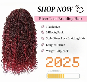 Offre Spéciale 18 pouces River Faux Locs Fly Locs Tressage <span class=keywords><strong>Cheveux</strong></span> Crochet <span class=keywords><strong>Bouclés</strong></span> Tresse <span class=keywords><strong>Cheveux</strong></span> Synthétiques Tresse Africaine <span class=keywords><strong>Meches</strong></span> - Product Image 2