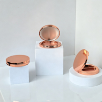 Boîtier de maquillage vide électroplaqué personnalisé avec LOGO pour fards à paupières, 2 couleurs, illuminateur et blush, avec miroir