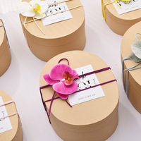 Ovale tweedelige kraftpapieren cadeaudoos met aangepast logo, groothandel, creatieve bakkerij, handgemaakte zeep, grapefruit-favorietenverpakking