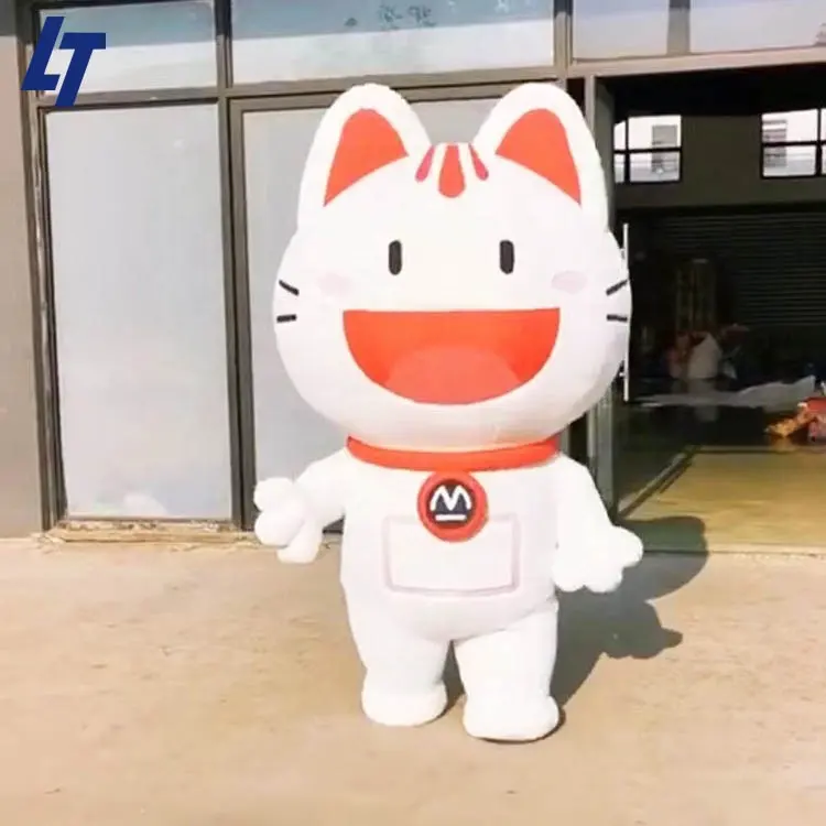 Giant led light inflatable lucky cat cartoon model for advertising