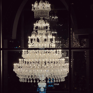 Đèn chùm pha lê hiện đại lớn, sang trọng, kiểu dáng cầu thang, dùng cho sảnh khách sạn, đèn LED lớn - Product Image 3