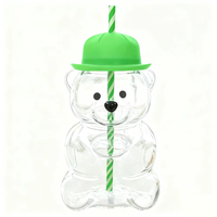 Mug à café en verre borosilicate de haute qualité, ours de Noël, best-seller, 20 oz, ours mignon, nouveau, verre à paille, verre à boisson, verrerie