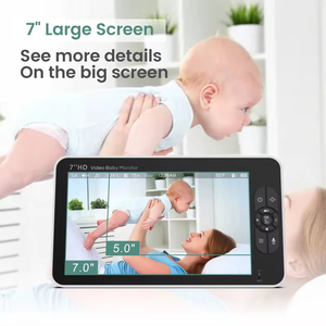 <span class=keywords><strong>7</strong></span>-<span class=keywords><strong>Inch</strong></span> Display Baby <span class=keywords><strong>Monitor</strong></span> com 355 Graus Pan Voice Activation Medição de Temperatura para Baby Care Não Wifi Necessário - Product Image 6