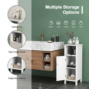Armoire <span class=keywords><strong>de</strong></span> salle <span class=keywords><strong>de</strong></span> bain mince, armoire <span class=keywords><strong>de</strong></span> rangement multifonctionnelle avec dispositif anti-basculement et étagère réglable à 3 hauteurs - Product Image 4