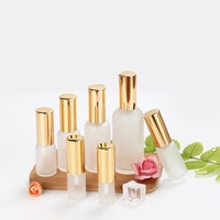 Flacons pulvérisateurs en verre pour la maison, flacons à brume fine, emballage cosmétique, 30 ml, 50 ml, 100 ml, flacon pulvérisateur noir givré avec bouchon à brume fine doré