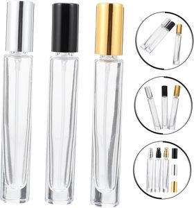Trend Luxury <b>10ml</b> Transparent Glass Perfume Spray <b>Bottle</b> Flat/Cylindrical Shape Thick Bottom Portable Pocket Pump Sprayer - Product Image 5