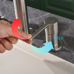 Modern Kitchen Faucet 316 Stainless Steel Single Handle Pull Out <b>Spray</b> Deck <b>Mounted</b> Hot Cold Water - Product Image 2