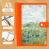 Carnet A5 vintage à feuilles mobiles avec reliure à anneaux en PU, journal détachable et rechargeable avec bouton-pression, pour usage quotidien, 100 feuilles