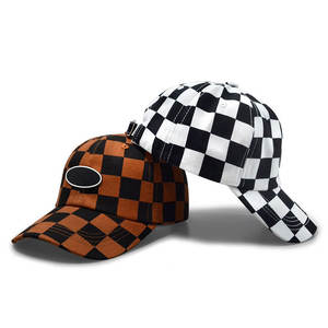 Wholesale Premium Designer Hats Checkerboard Pattern Low MOQ Multi-Colors Available Unisex <b>Men</b> Fitted <b>Baseball</b> <b>Cap</b> - Product Image 4